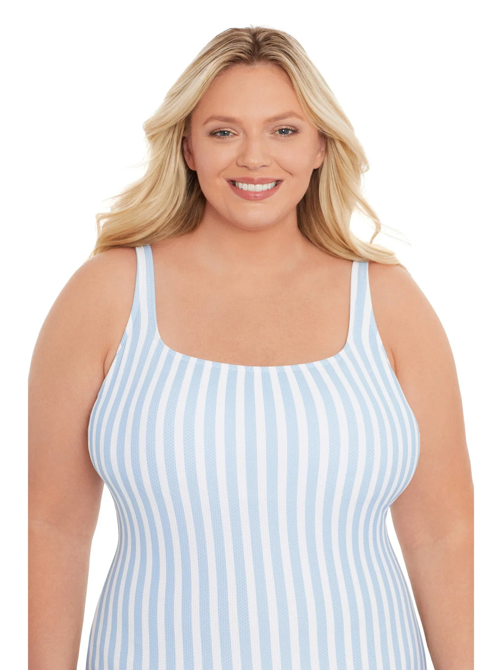 Time Swimsuit, Women's XS-3X One Piece Sizes Square Pique and Tru Neck