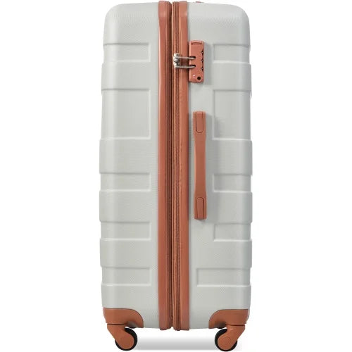 Luggage Grey Wheels 3pcs New Sets and Expandable TSA ABS sets Lightweight Spinner Model Brown) Durable Suitcase Clearance Light Hardside Luggage 20''24''28''( Hardshell with Lock Suitcase