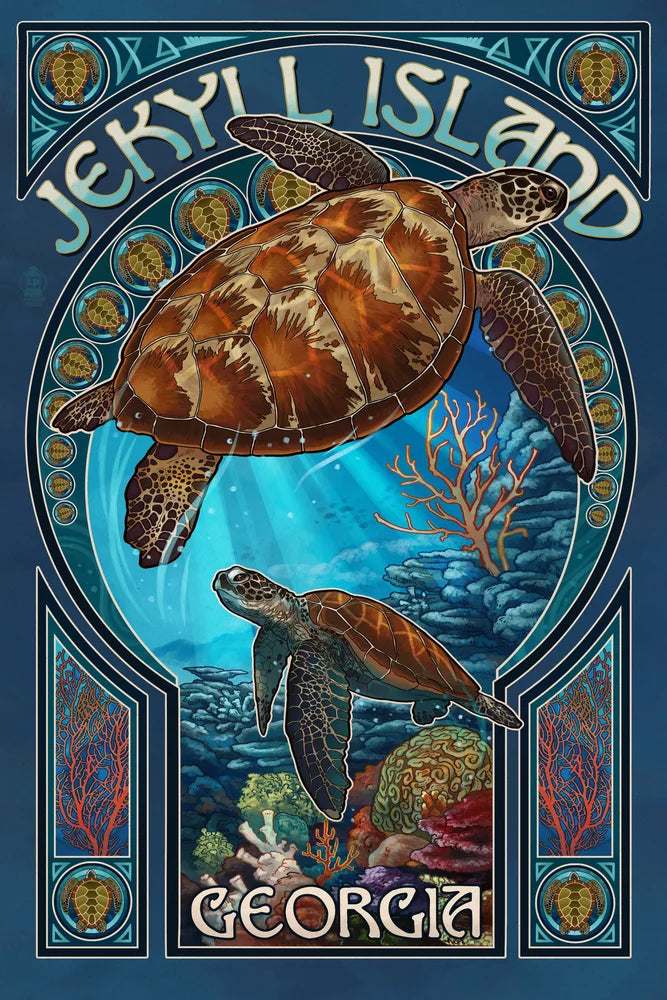 USA) Sea in dimension Puzzle Piece and Art Puzzle, Georgia, (1000 Made Island, Jigsaw Nouveau Family, 19x27, Turtle Jekyll Challenging for Adults
