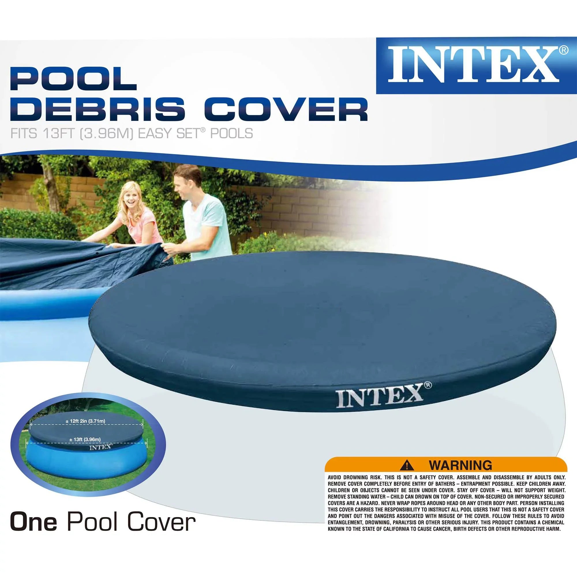 13' & Pool Above Cover Intex Pool Ground 12" Maintenance Swimming x Set Kit Easy