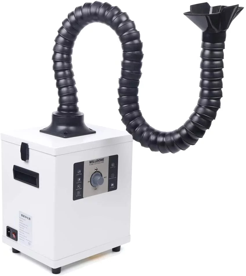 Air Filter Singel-Head Fetcoi Extractor Purifier Fume & Hose, 3-Layer 360° Smoke Rotatable With