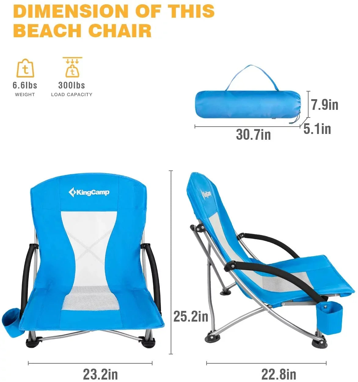 ingCamp Chair 2 Beach of High Concert Camping Chair, Camping pack Back Folding