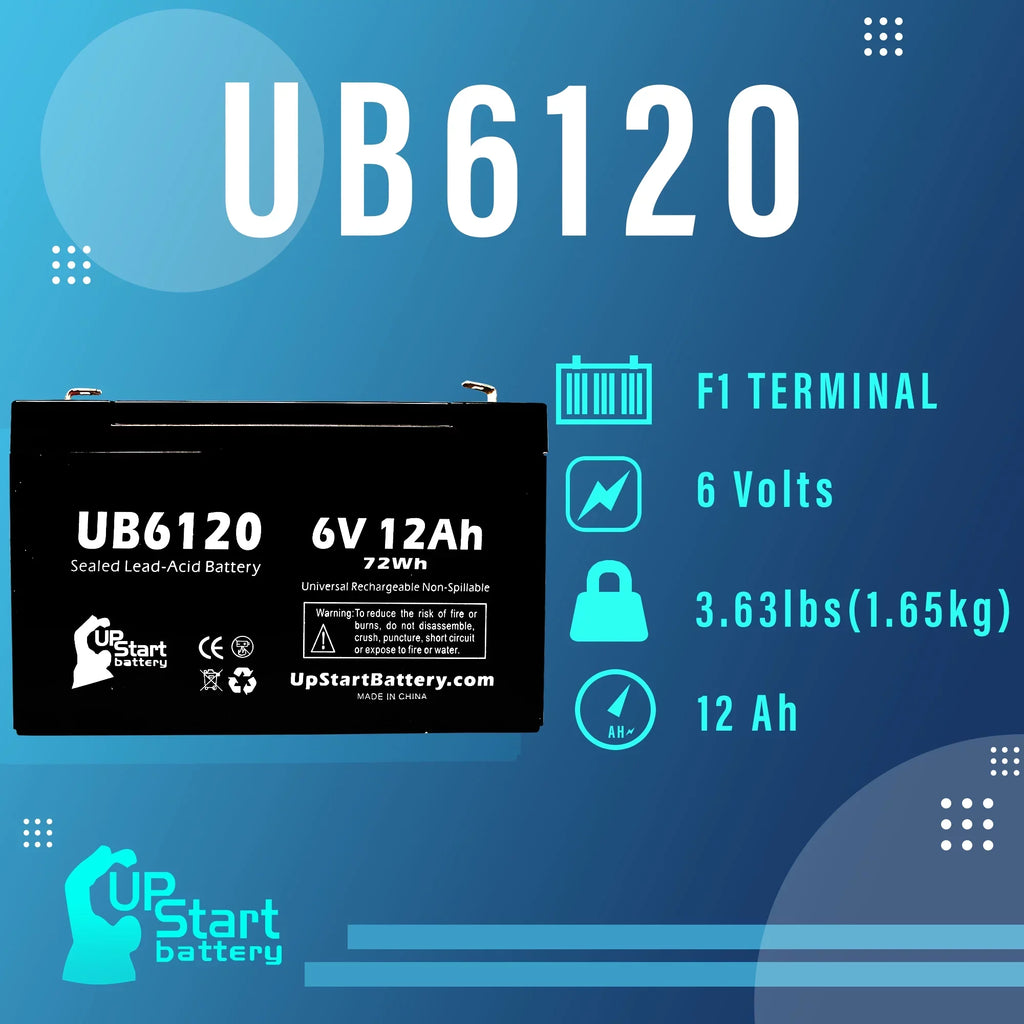 3x Pack Lead F1 UB6120 Tripp-Lite Acid - Replacement F2 Battery - - Battery Includes 12000mAh, F1 to (6V, 6 SLA) Adapters 850 12Ah, Sealed Universal AGM, Terminal Compatible Terminal,