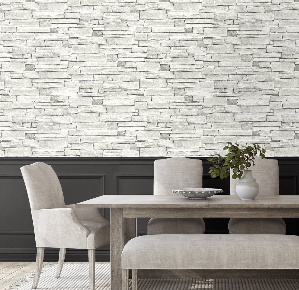 L Stone 20.5 x W ft. NextWall in. - 18 Peel Wallpaper Stick and Stacked
