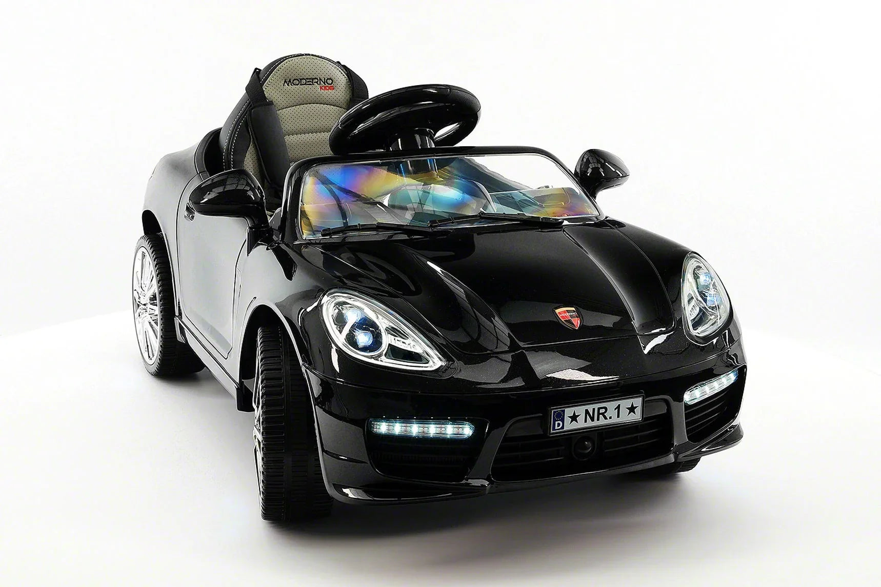 Electric Ride-On 12V Metallic Kids Car Kiddie with R/C Black Remote Parental Roadster |