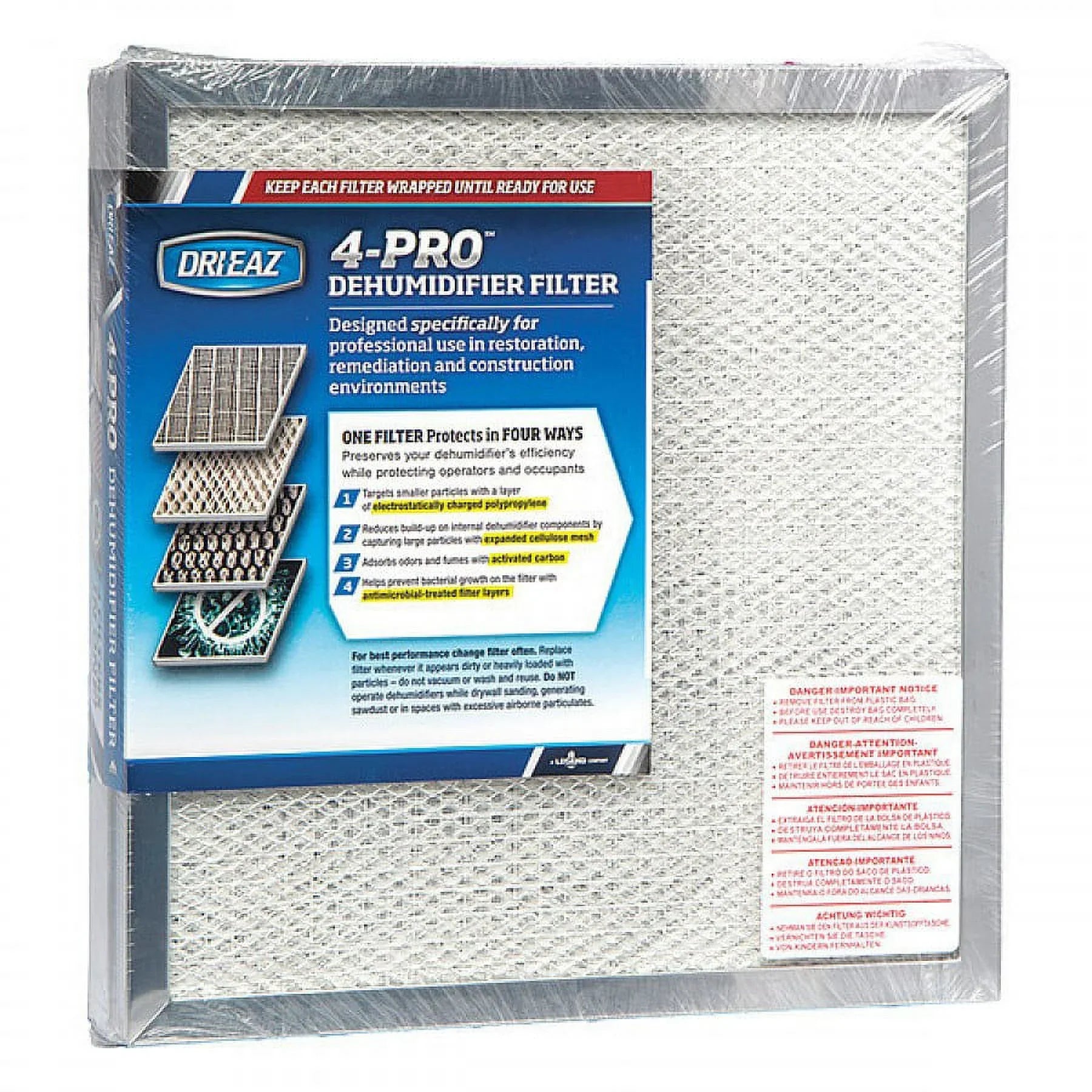 Filter,13.75x13.75x2.5",3PK Dri-Eaz Air F585 Cleaner