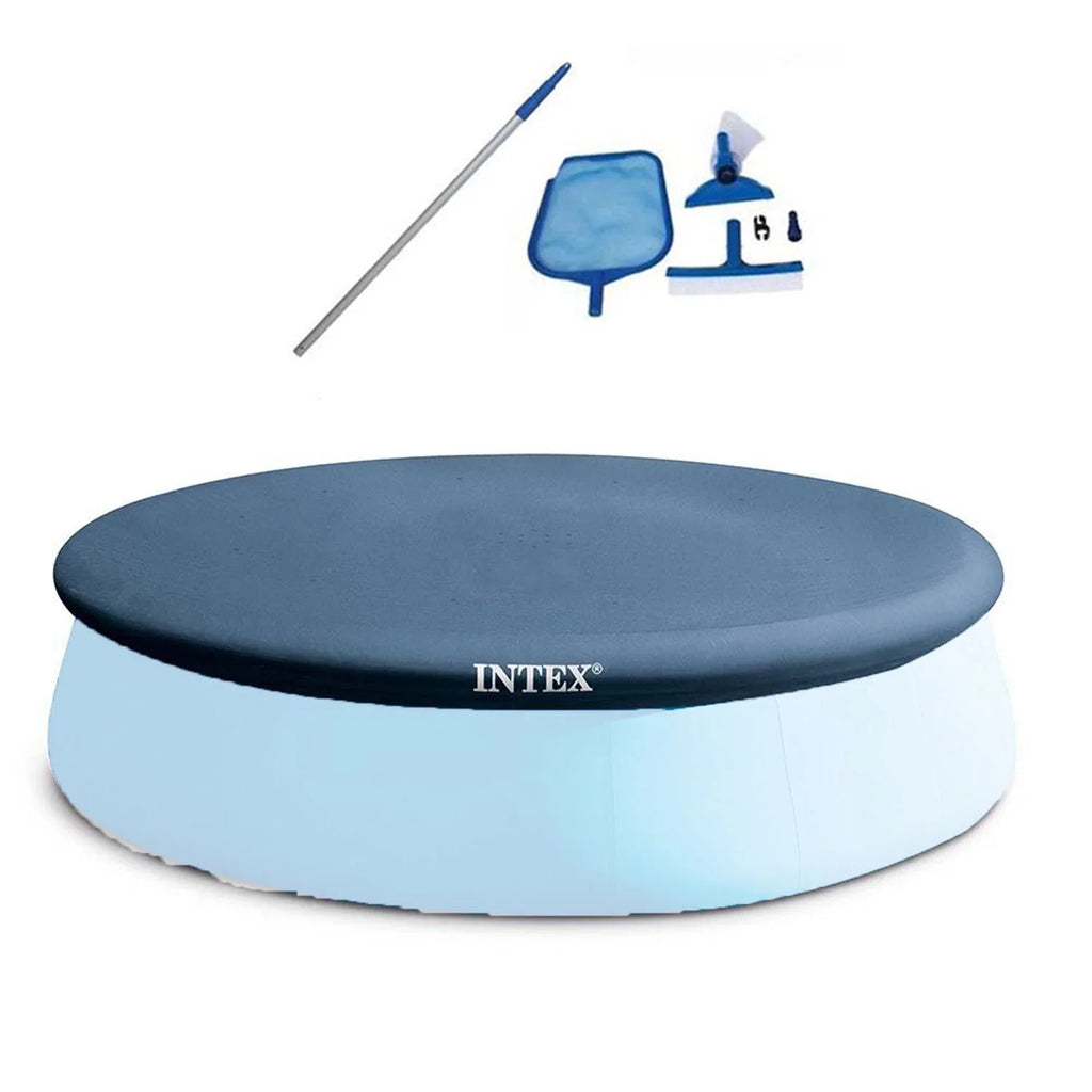 13' & Pool Above Cover Intex Pool Ground 12" Maintenance Swimming x Set Kit Easy