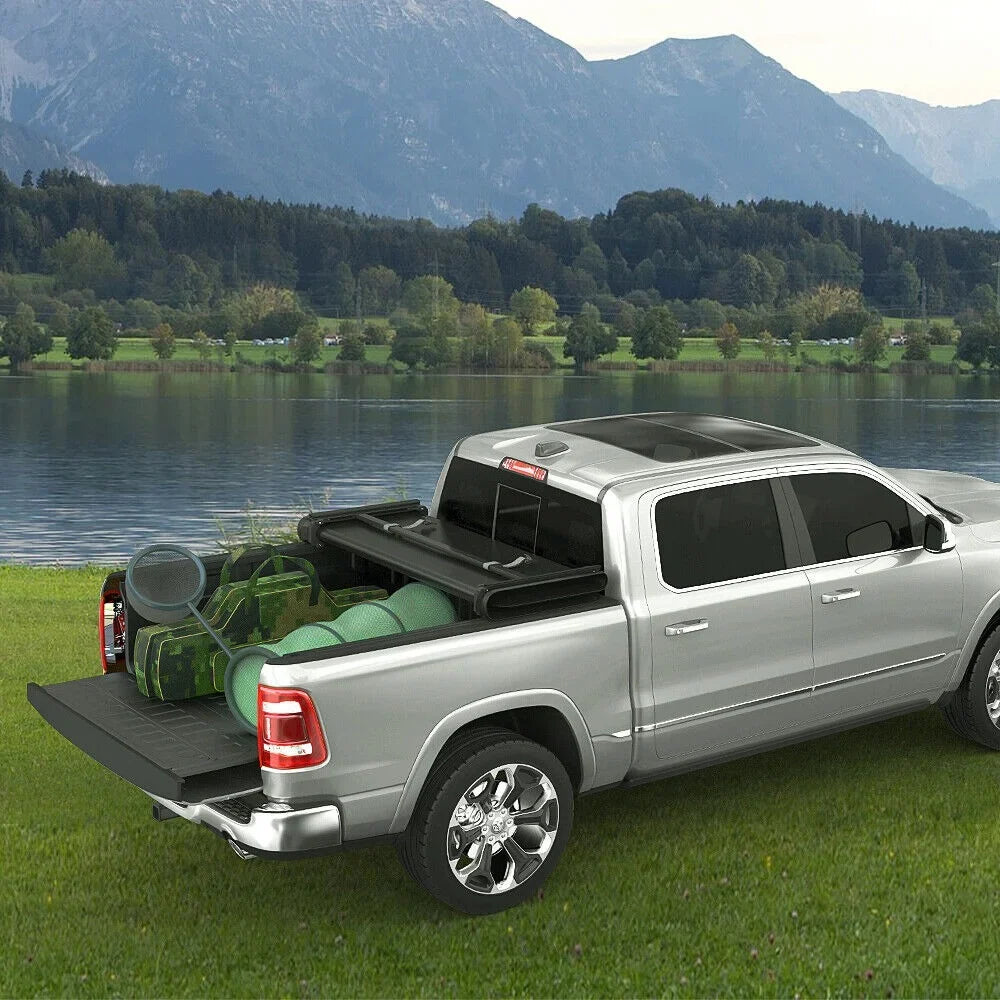 1500 2019-2023 Compatible with Ram Bed 5.7 ft Tri-Fold Soft Cover Tonneau Truck Ledkingdomus Dodge Bed