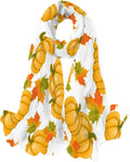 Silk Scarf Wrap Lightweight Girls Shawl for Leaves Hyjoy Maple Women Neck Long Scarves Pumpkins