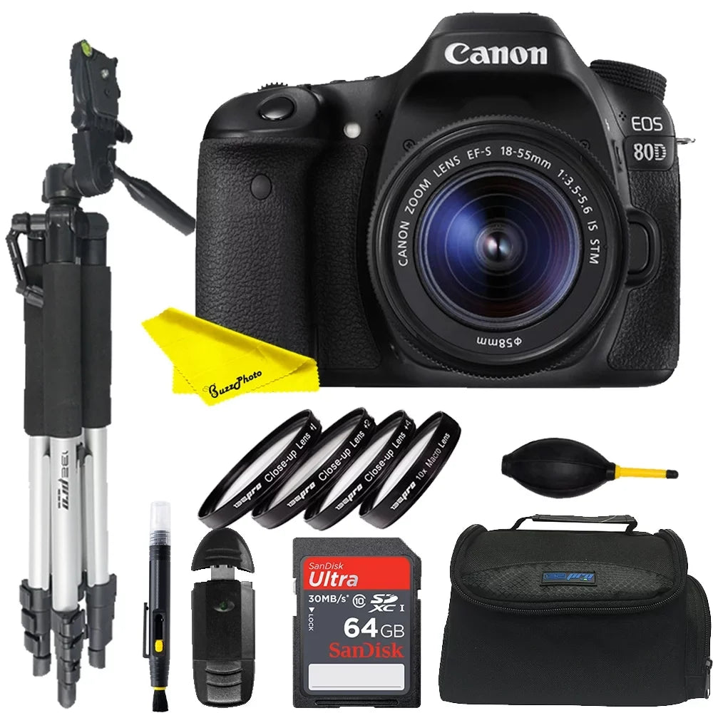 Camera Lens+ with EOS Advanced image DIGIC DSLR Canon CMOS 18-55mm 6 sensor APS-C 24.2MP Bundle and processor 80D
