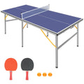 and with Tennis Ping Table exterior Pong Game Table Paddles Net, Balls, Table Indoor Foldable Pong Folding Midsize Set, 6ft 2 100% Table Set Pre-Assembled Ping for