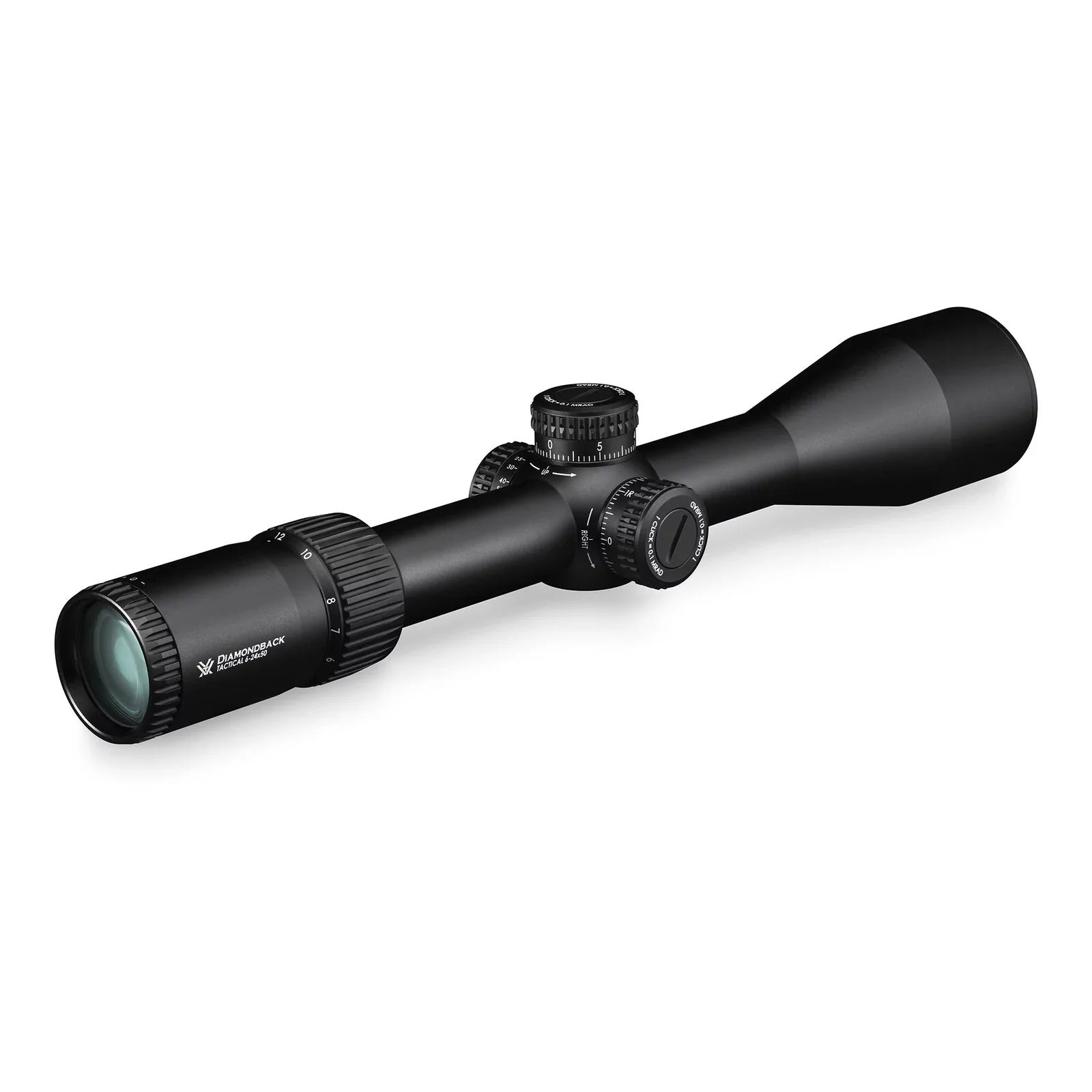 (MRAD) EBR-2C Vortex Hat Rings Vortex Tactical with FFP 30mm) High and 6-24x50 Diamondback Bundle Optics (1.18in, Free Riflescope