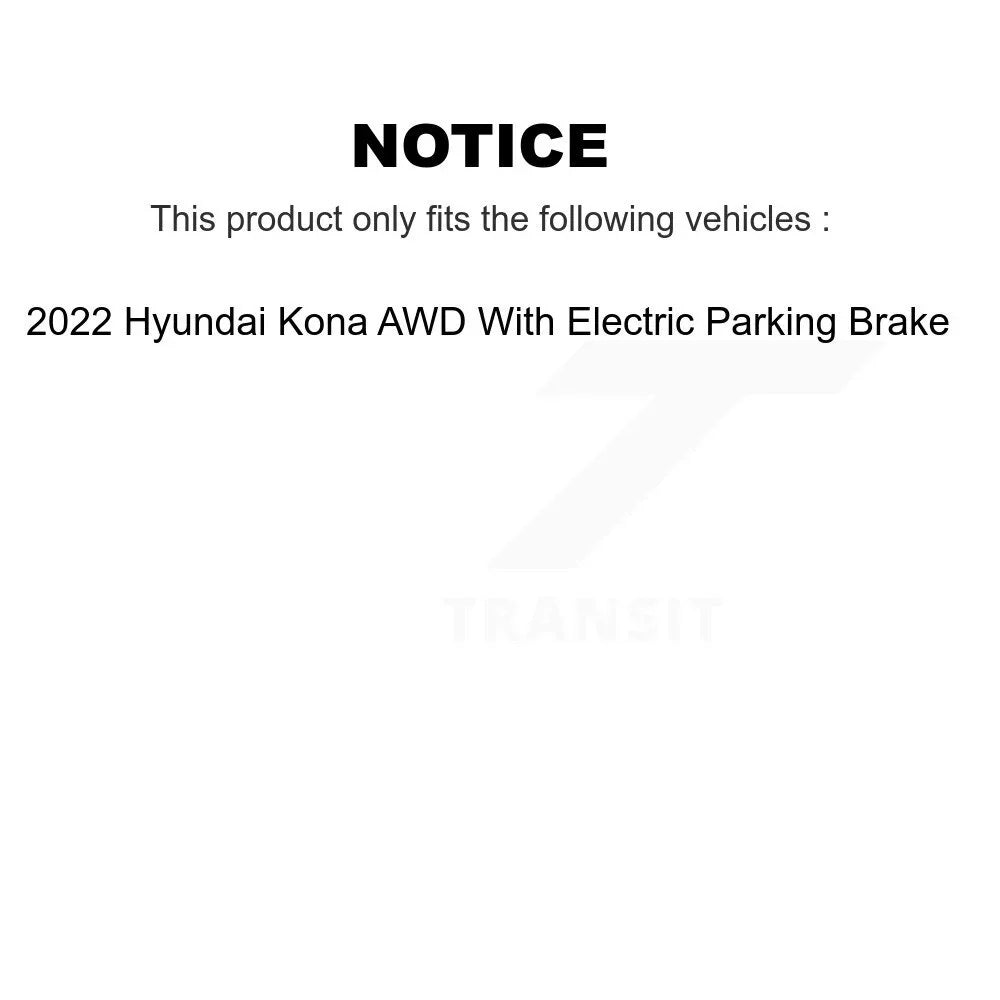 '- Electric Brake Disc Hyundai K8S-103756 Kit Rotors Transit Parking Pads Semi-Metallic 2022 AWD For And Rear Front With Auto Kona