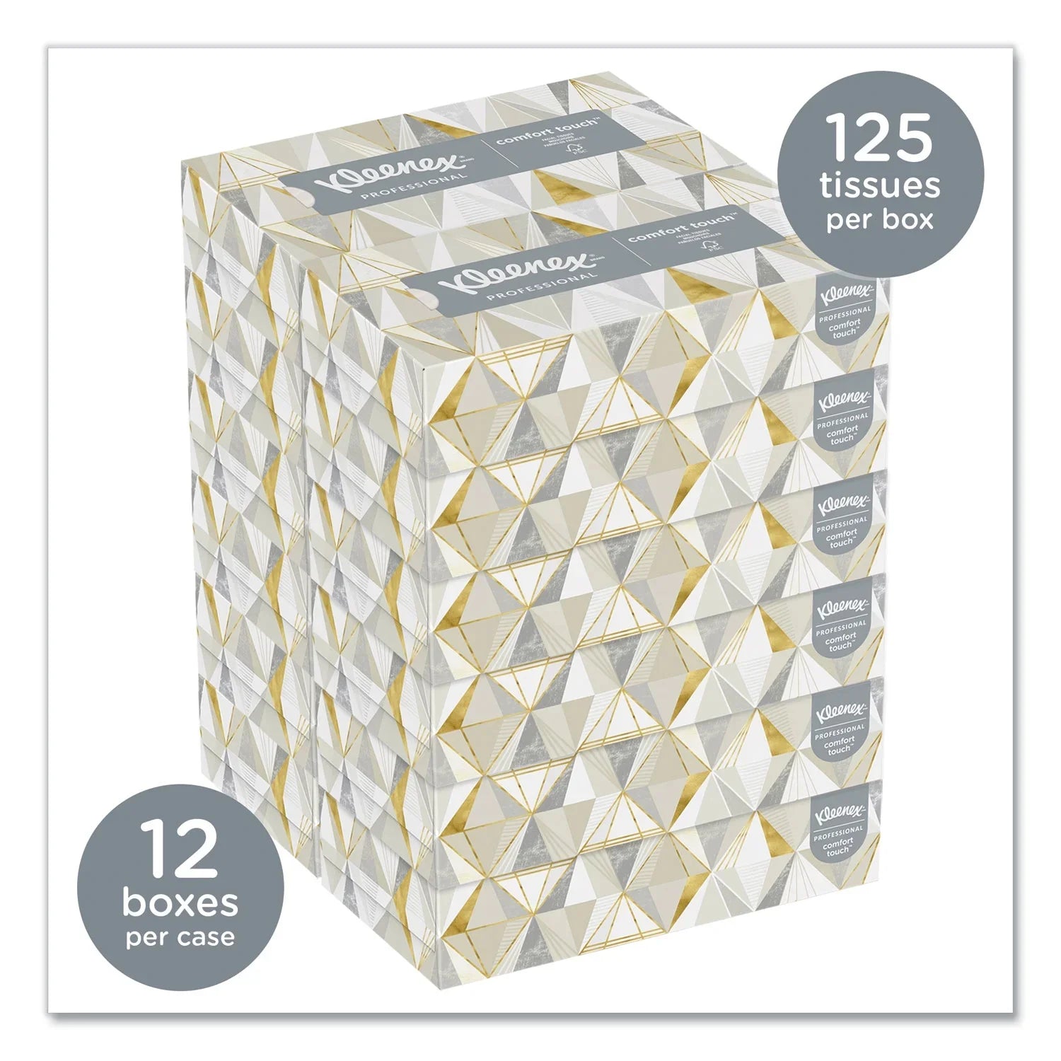 Boxes/carton White 2-ply, 125 Kleenex® Facial 12 Tissue, Sheets/box,