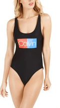 Swimsuit, U-Back BLACK Large Calvin One-Piece US Logo Deep Klein