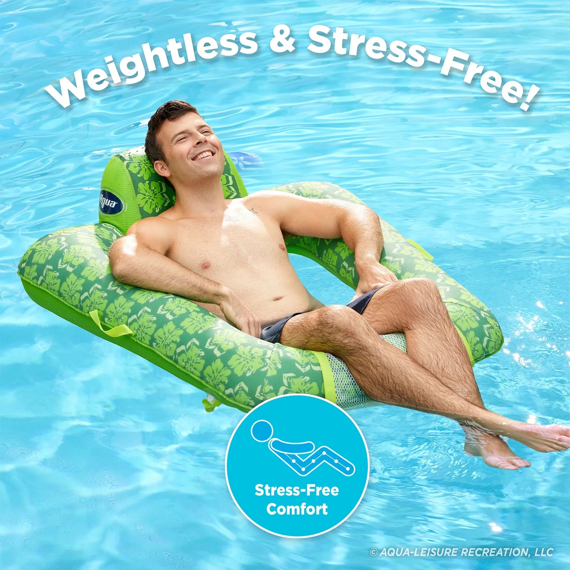 2in1 Floral & Aqua Leisure Lounger, Campania Pool Zero Gravity Float