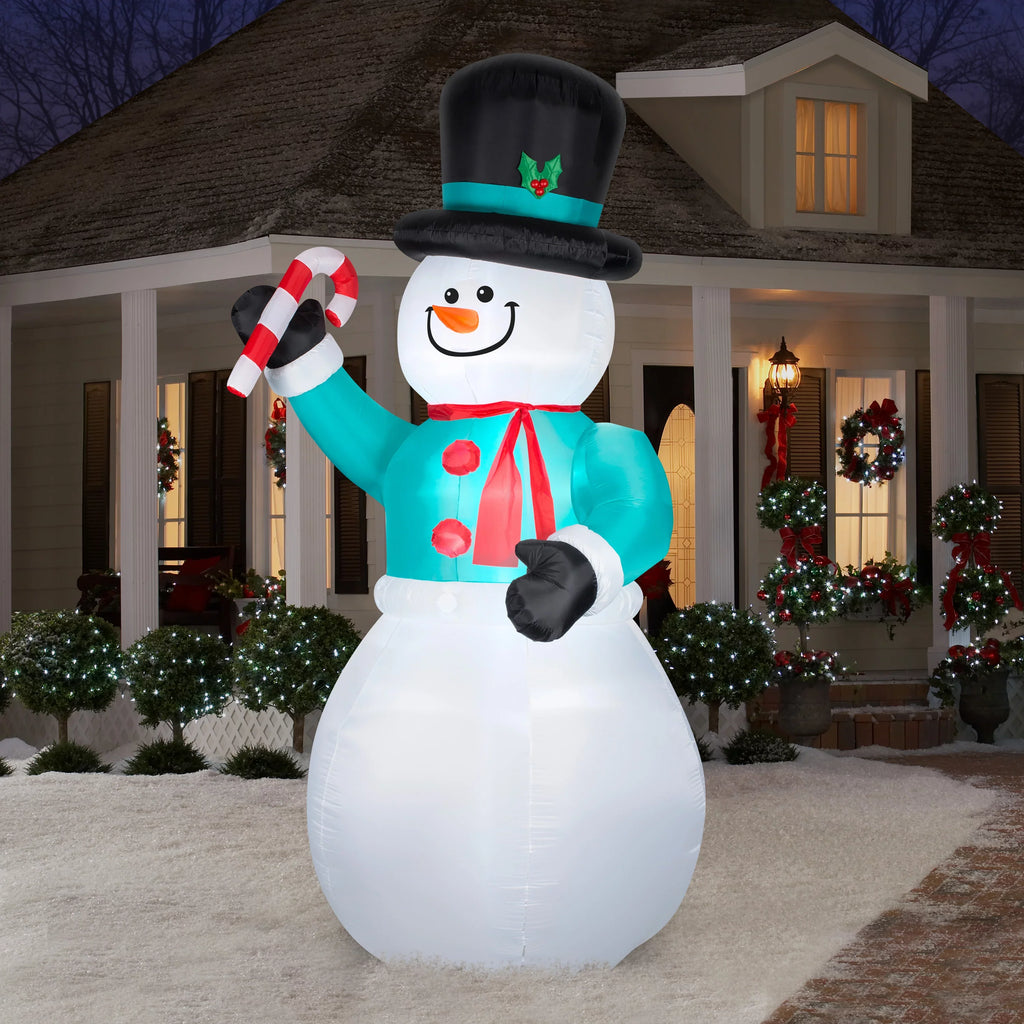 Candy Cane with Decoration Snowman Christmas Airblown