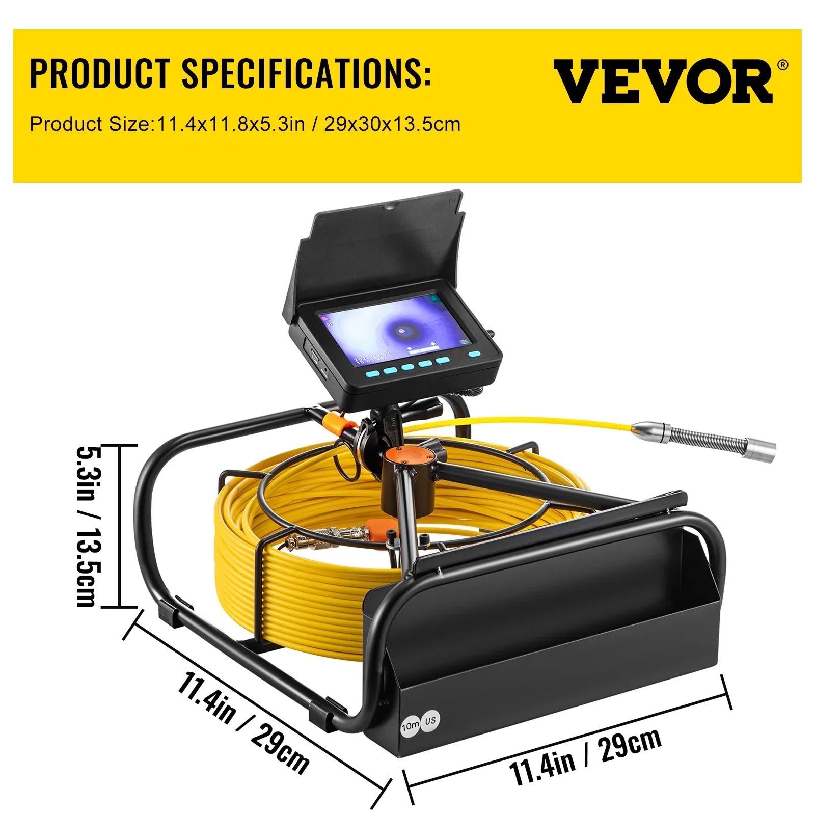 LCD 6PCS 4.3 SKYSHALO 8500MAH Waterproof with Pipe Camera IP68 Camera Camera Inspection Camera 10M Cable Inspection TFT LEDs in. Monitor Lithium Sewer Pipeline DVR Battery, Function 32.8FT Duct Screen