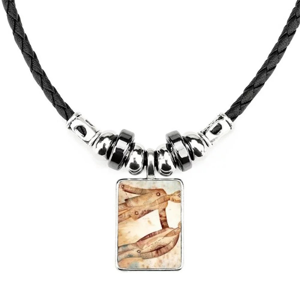 Necklace Rope June Pendant Geni May Zodiac Jewelry Constellation Torque Leather