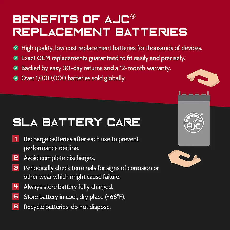 Scooter Is Replacement - Electric Brand AJC an EVO 500 Battery 12Ah 12V This