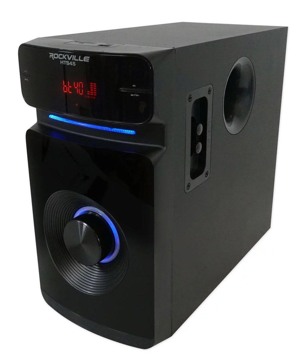 Mics Home System Wireless Sub+(2) Theater/Karaoke w/5.25" VHF Rockville Machine