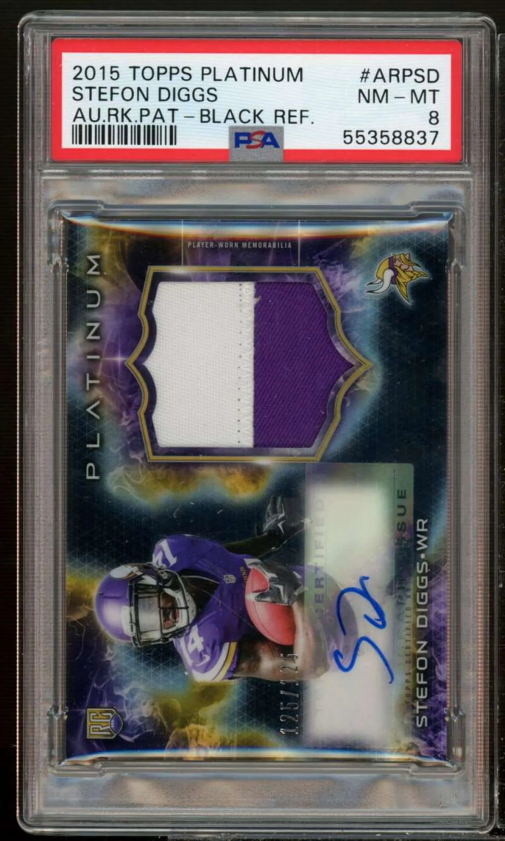 Stefon 2) PSA #arpsd 2015 Auto Platinum RC 8 Black (pop Topps Refractor Diggs