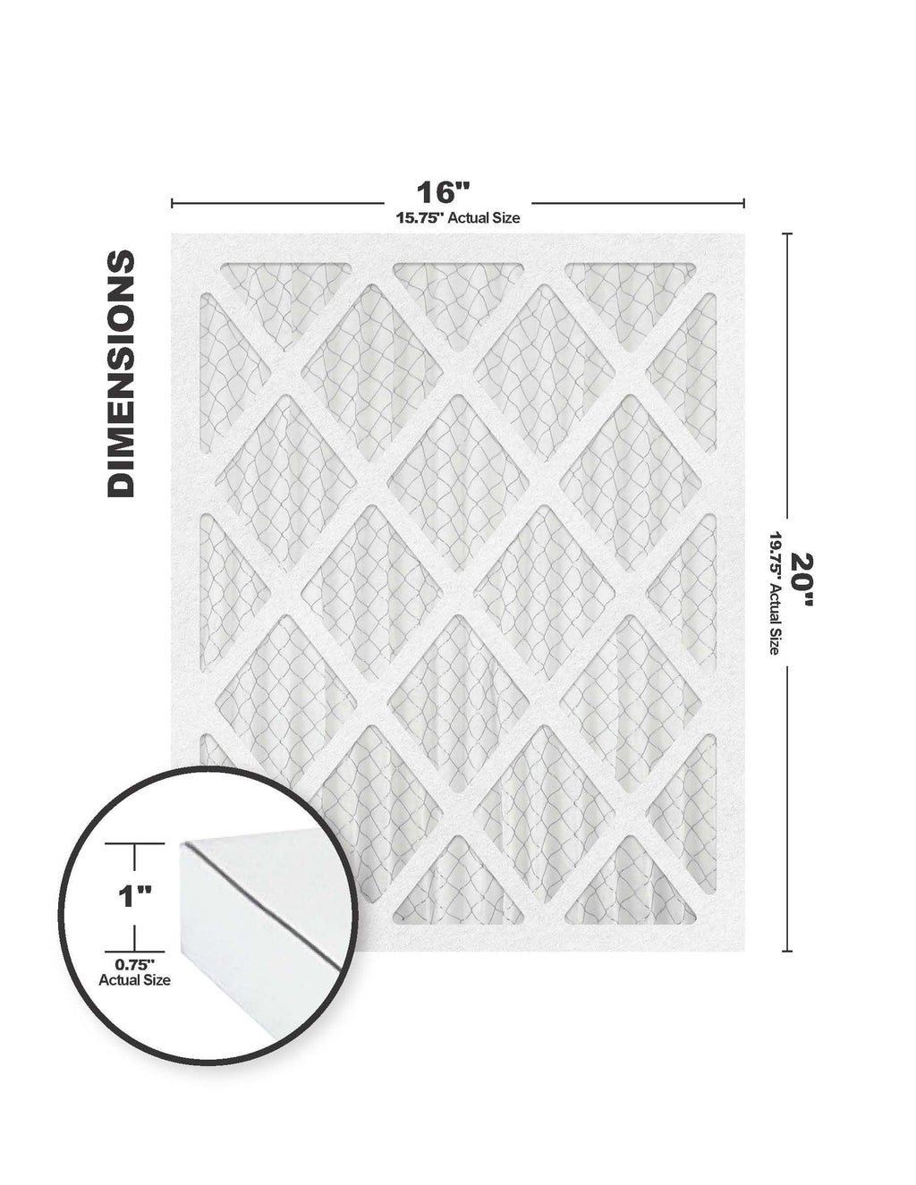 Pack) 19.75) MERV 8 Filter x 16x20x1 Accumulair (4 (15.75