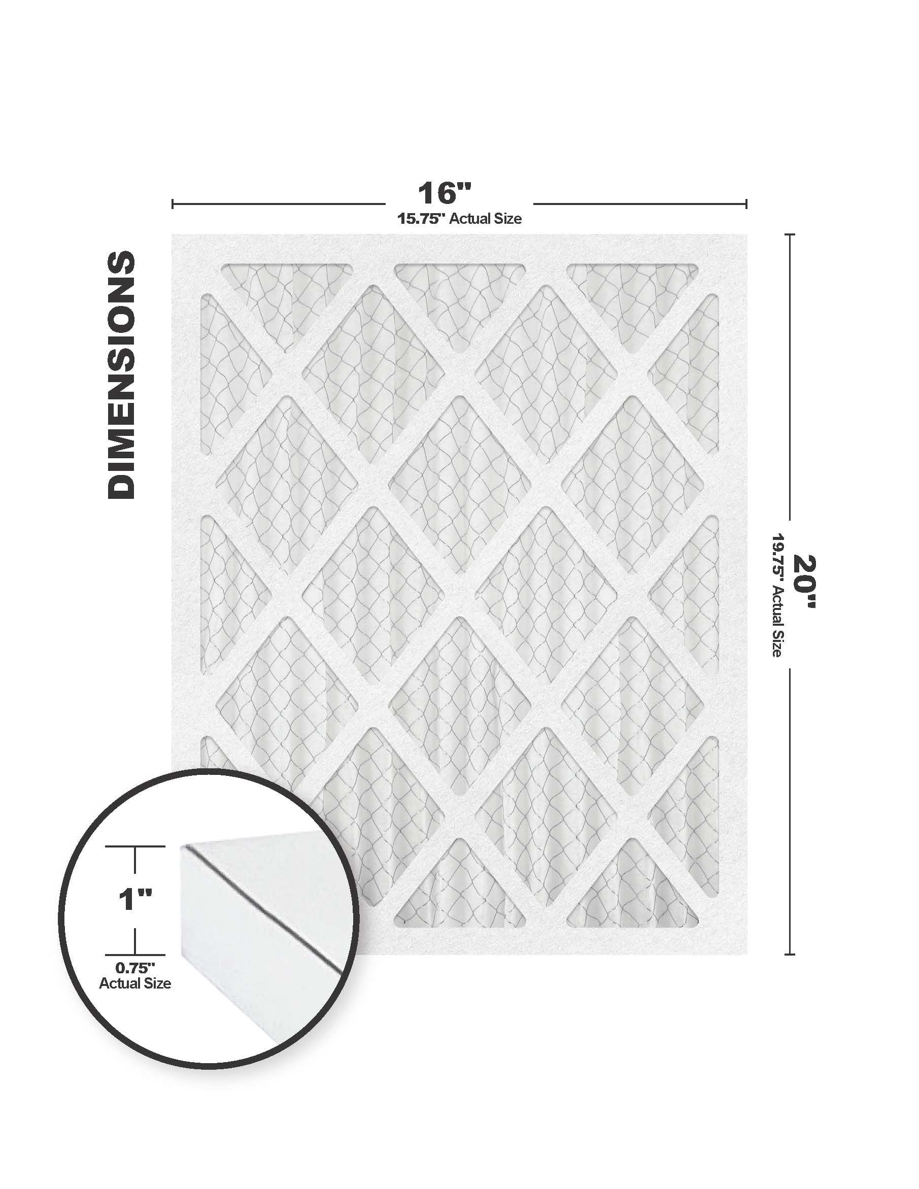 Pack) 19.75) MERV 8 Filter x 16x20x1 Accumulair (4 (15.75