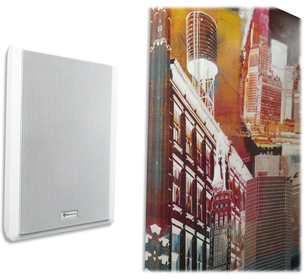 Pendant+8 Slim JBL Restaurant/Bar/Cafe Wall Speakers 4 6-Zone Amplifier+4 White