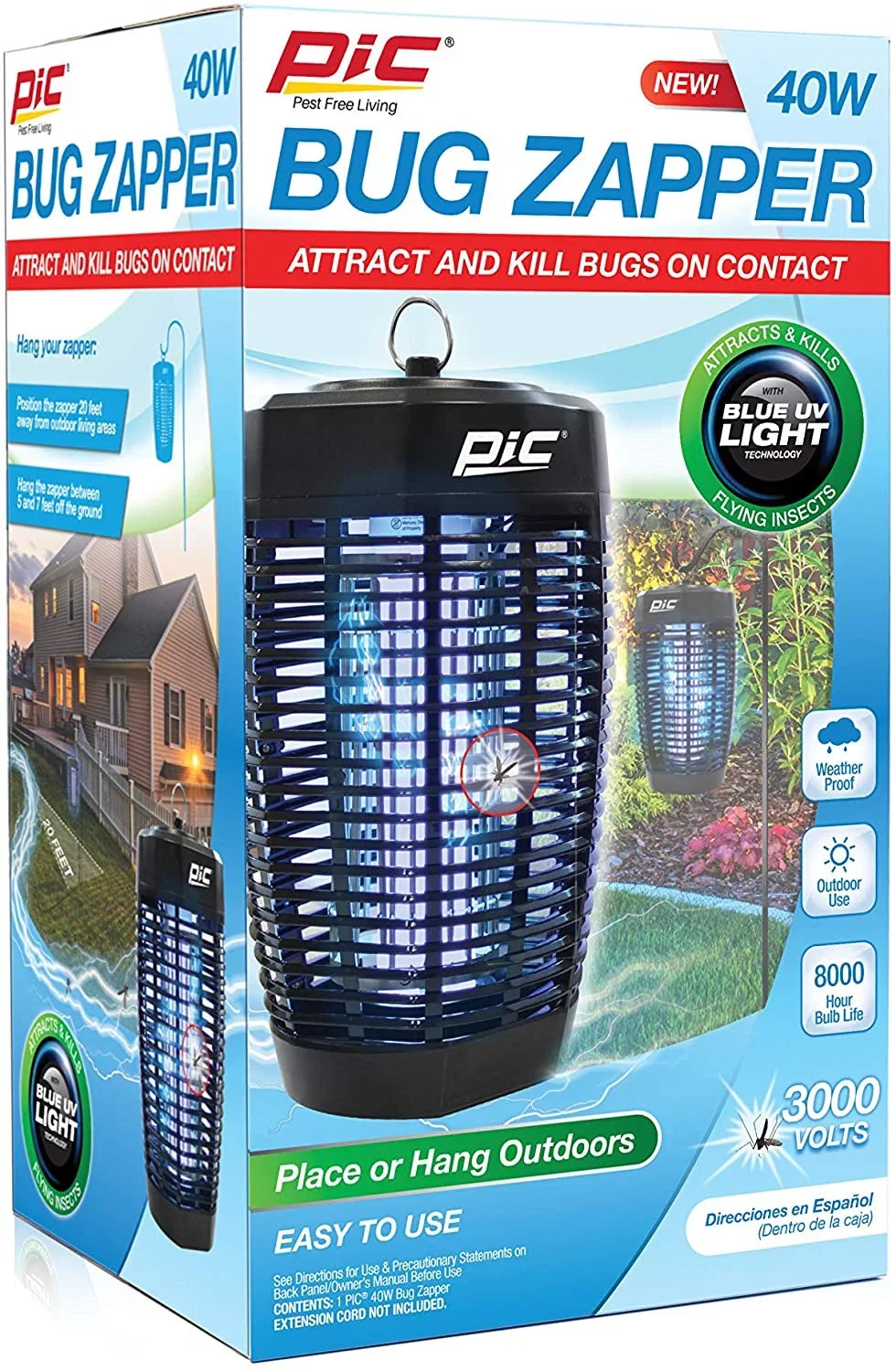 and Acre PIC exterior Mosquito 40W Zapper, 1 Black Bug Electronic Insect Killer,