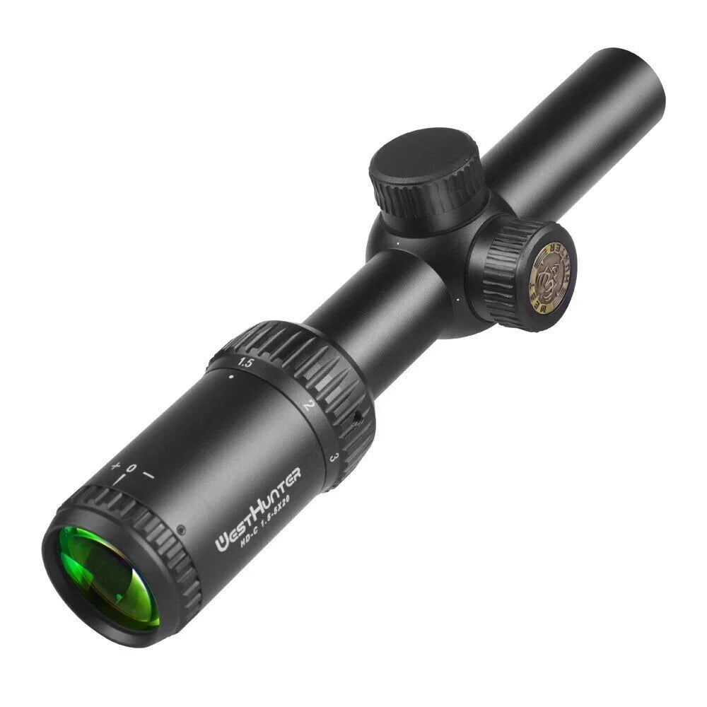 WestHunter SFP Compact Dovetail Hunting 1.5-5X20 Clear Sights,11mm Scope Rings HD-C View