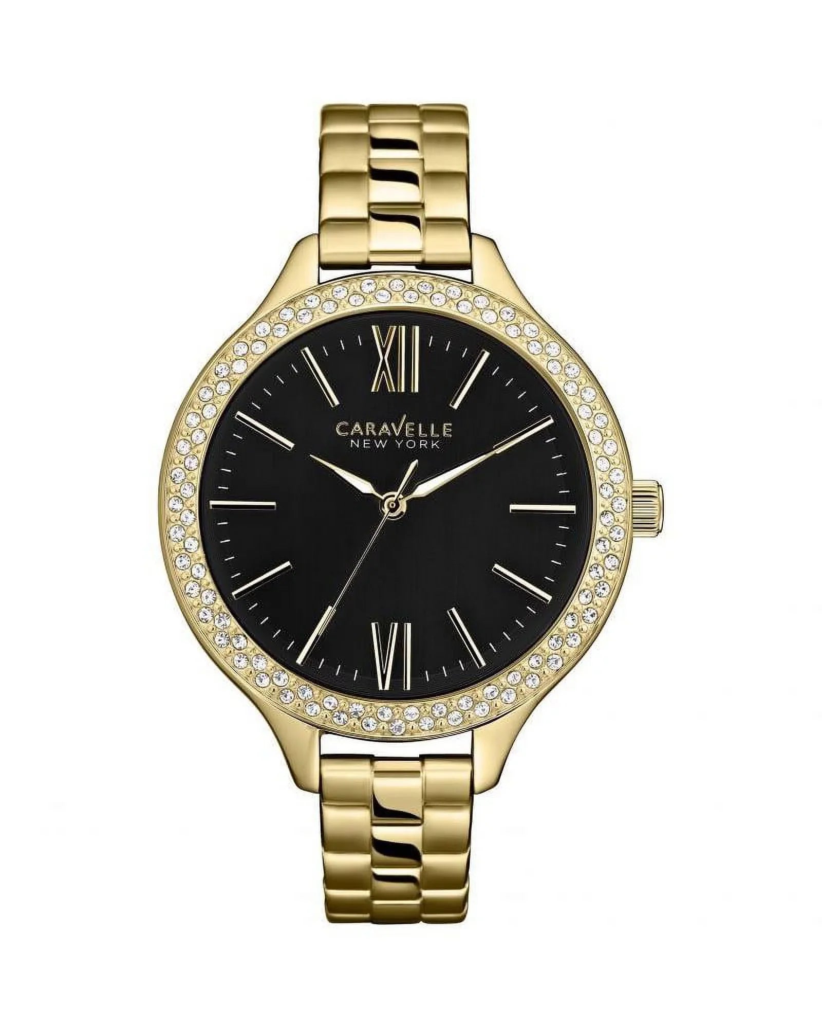 44L126 York Glitz New Caravelle Gold-Tone Watch Ladies