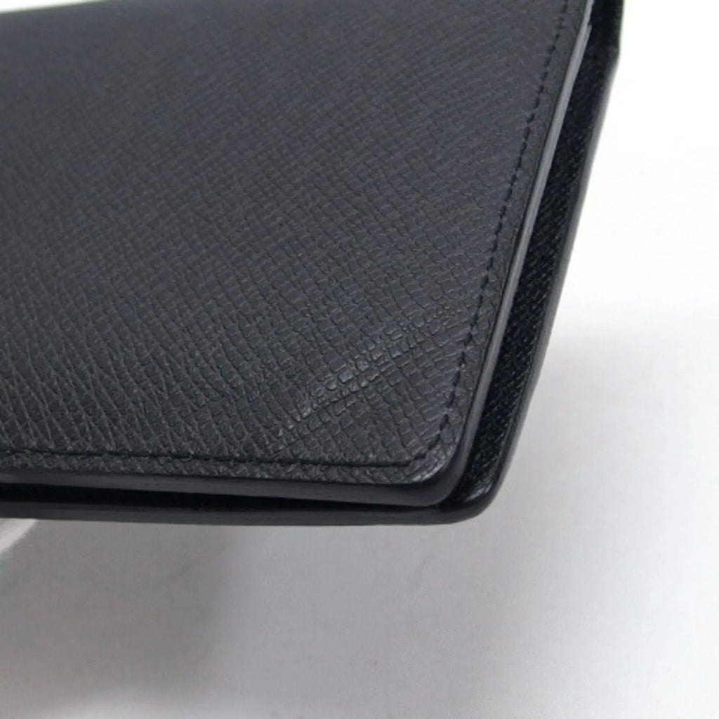 (Good) Long Wallet Black Pre-Owned Bifold Taiga Billfold