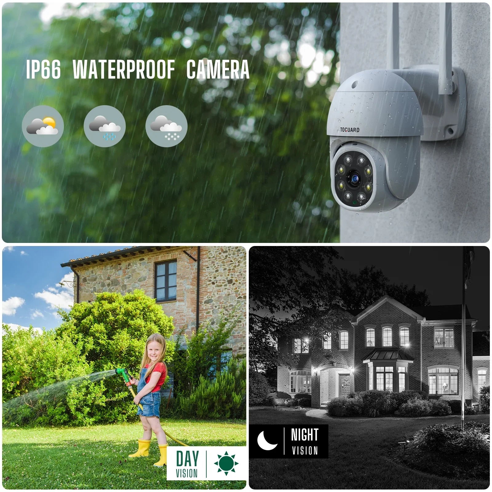 Security System HDMI 2X3MP Camera CCTV with WiFi Dome Toguard Camera exterior Drive, 1TB Connector Wireless Hard