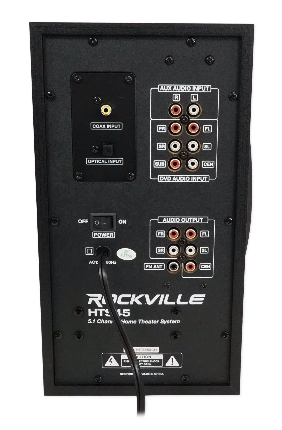Mics Home System Wireless Sub+(2) Theater/Karaoke w/5.25" VHF Rockville Machine