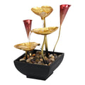 Light Home Farmhouse Tabletop Fountain Indoor for liquid LED liquid Garden Warm with Circular Fountain Waterfall Lighted Decoration