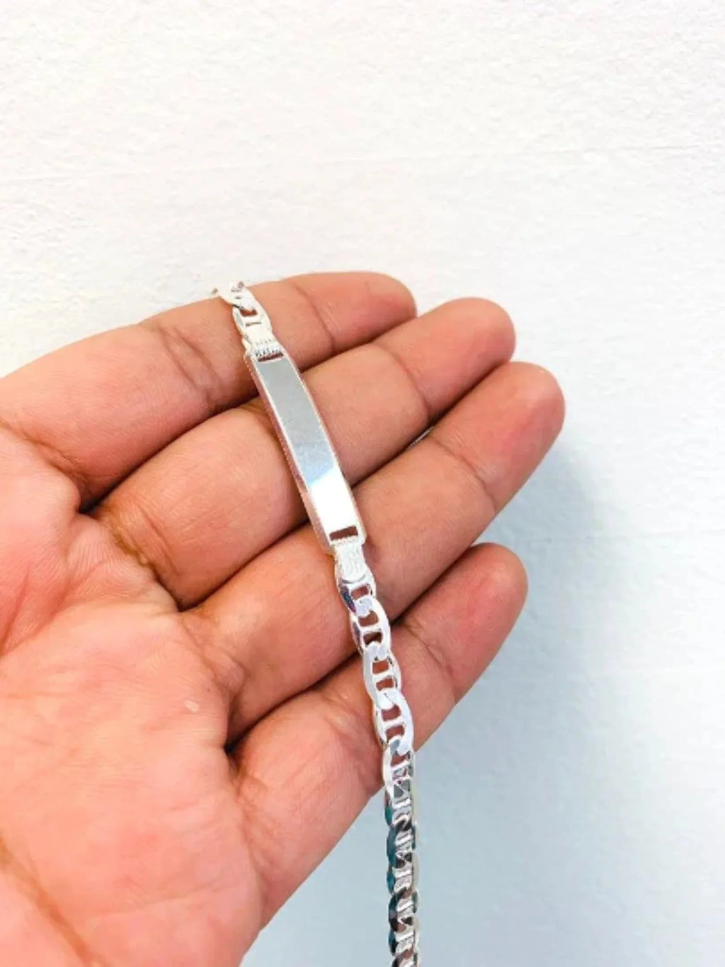 Link Bracelet / / 925 in Bracelet Pulsera Sterling Mariner Mens for para for Mariner Bracelet 9.7g Silver 8" ID Mens Silver Silver ID / 5.4mm hombre