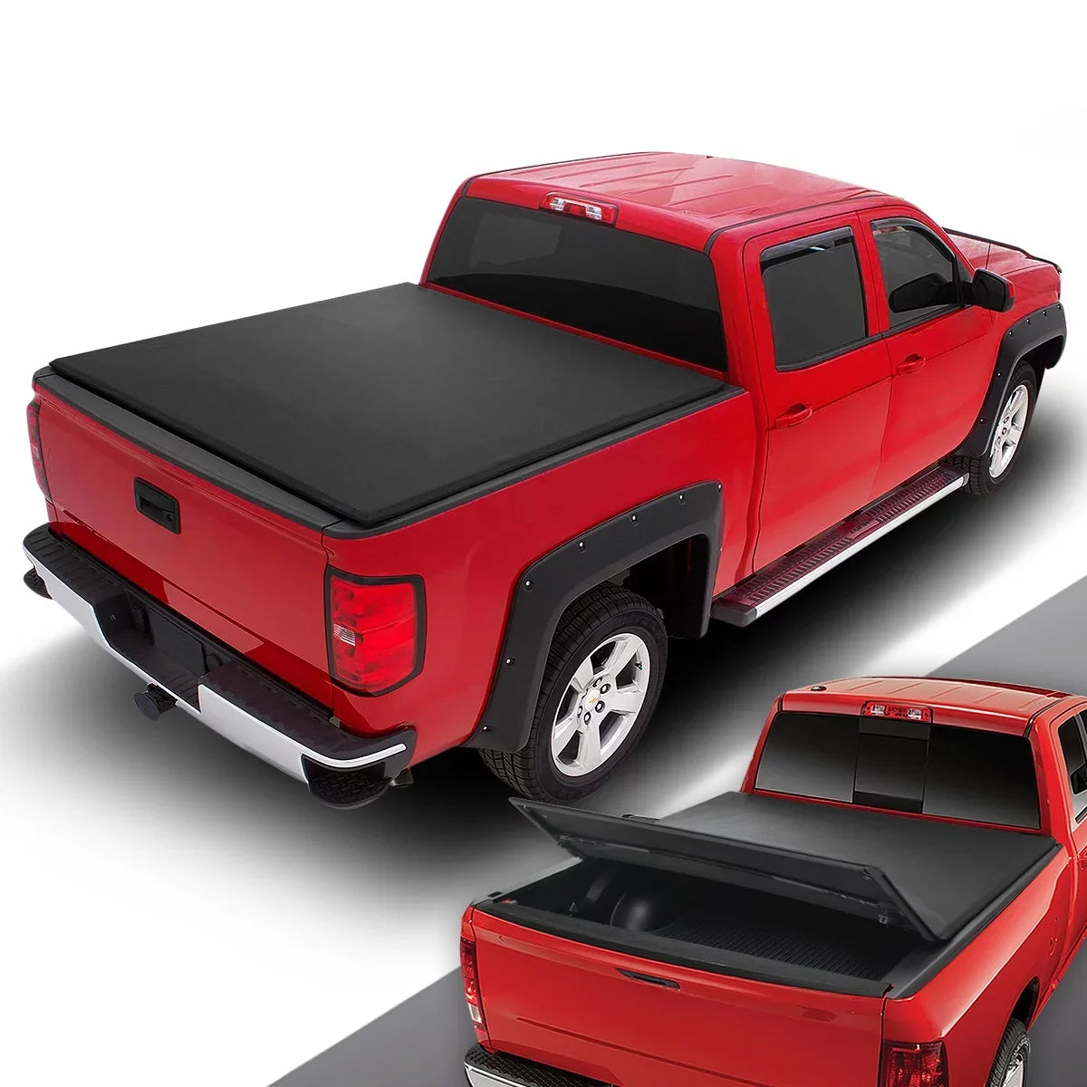 Tri-Fold Motoring Soft Trunk Fleetside 17 Adjustable Tacoma 18 TTC-TRISOFT-060 for 2019 2016 DNA Cover Tonneau 6' to Bed Toyota Top