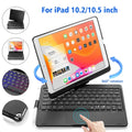 with Gen iPad iPad 2019 DFITO with -Black Air 8th Gen Pencil Holder Gen iPad Pro Keyboard 10.5" 7th 2021/ and Backlit 360° Case 9th inch Keyboard, Rotatable 3 for 2020/ / 10.2