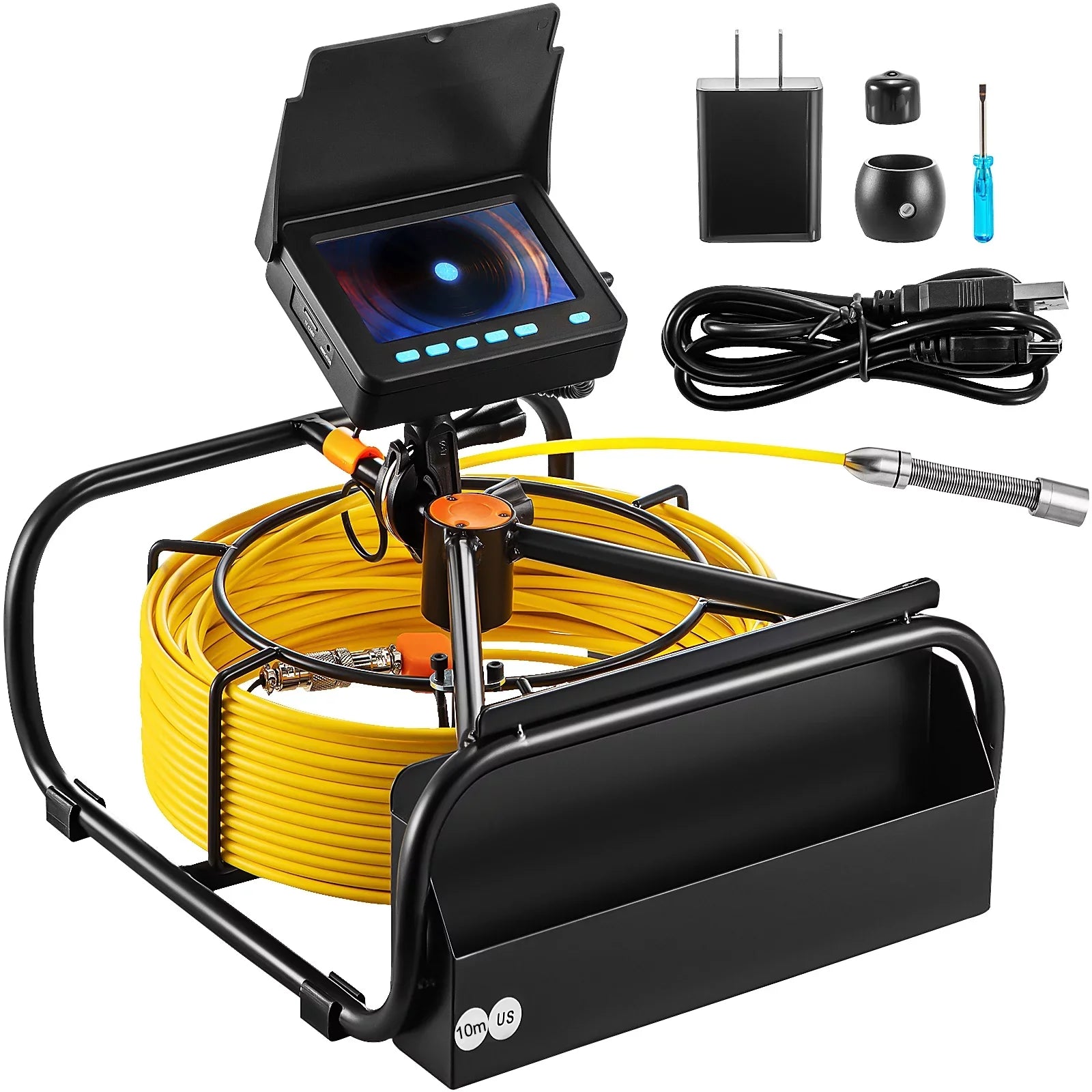 LCD 6PCS 4.3 SKYSHALO 8500MAH Waterproof with Pipe Camera IP68 Camera Camera Inspection Camera 10M Cable Inspection TFT LEDs in. Monitor Lithium Sewer Pipeline DVR Battery, Function 32.8FT Duct Screen