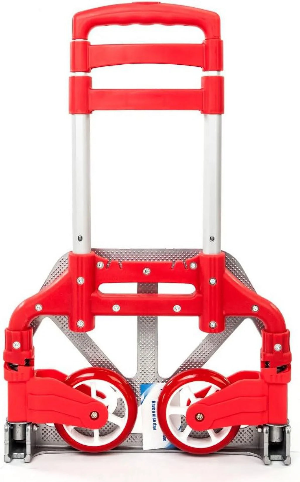 Luggage Hand Aluminium Collapsible Push Use Portable 165.35 Cart Auto, Dolly Truck,Hand for (Red) (75kg) Office,Travel lbs Home, and Trolley Folding
