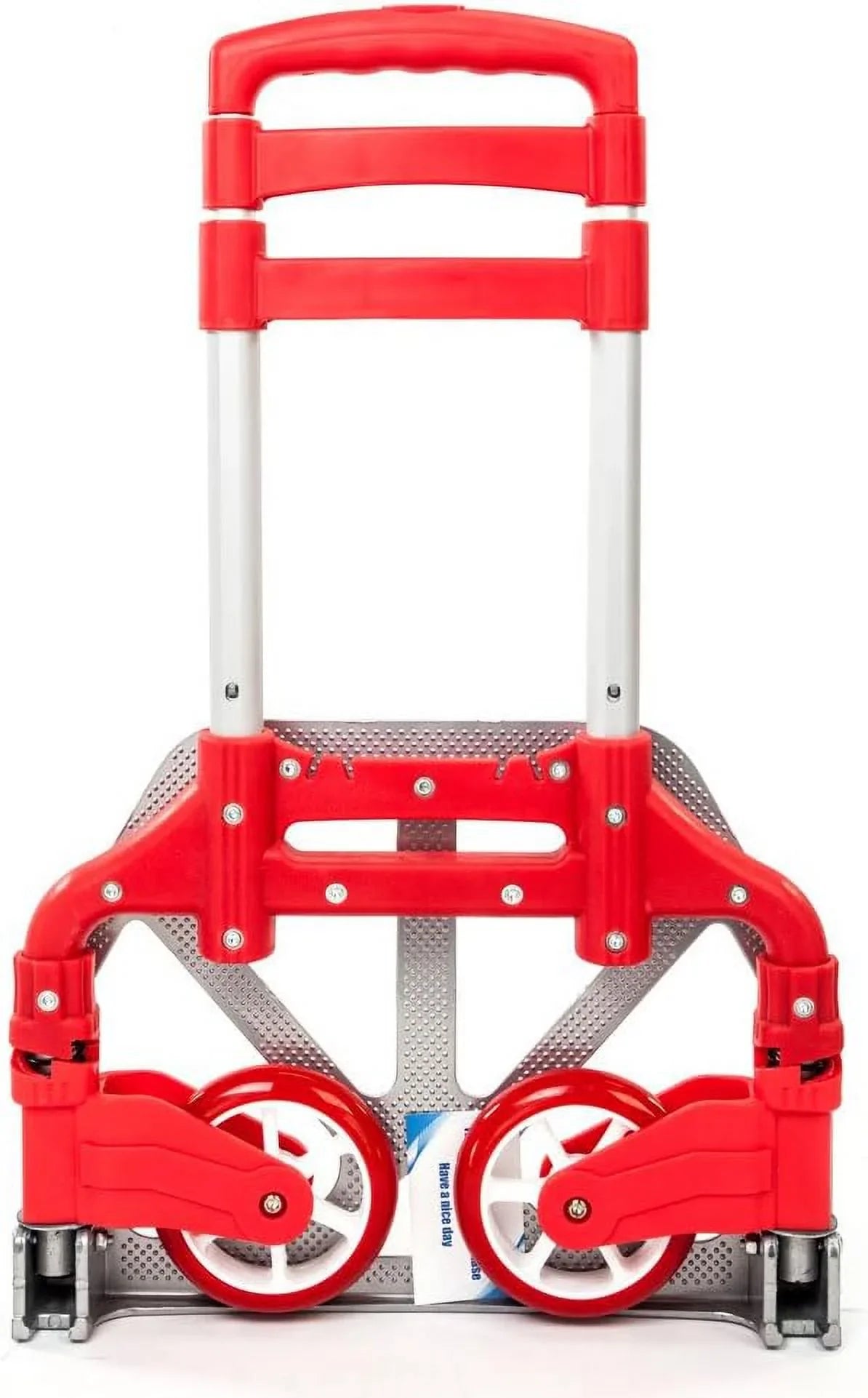 Luggage Hand Aluminium Collapsible Push Use Portable 165.35 Cart Auto, Dolly Truck,Hand for (Red) (75kg) Office,Travel lbs Home, and Trolley Folding