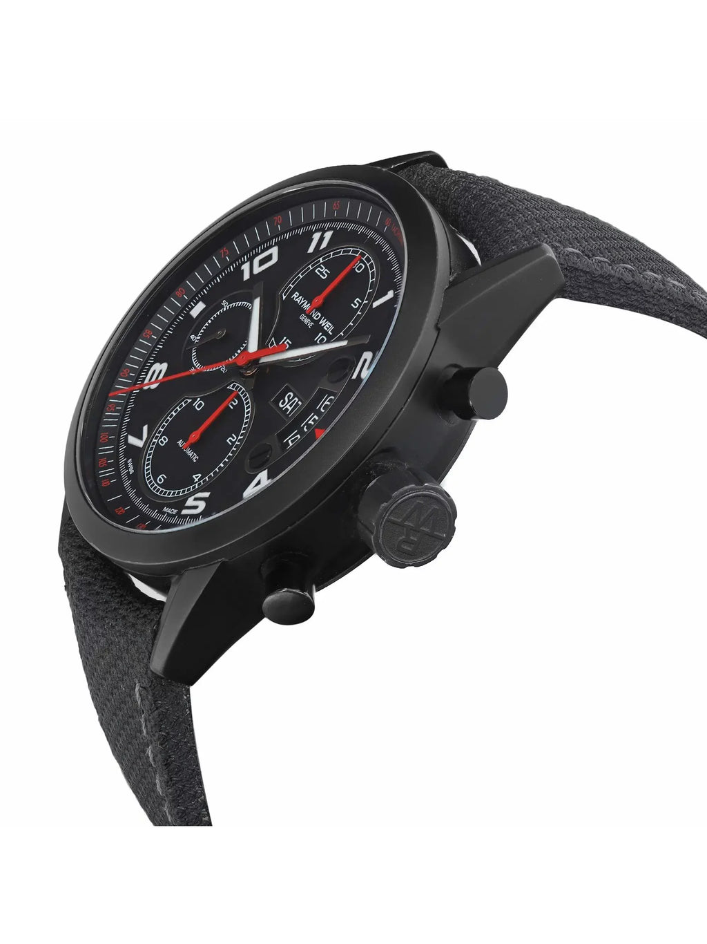 Black Raymond Steel Men's Watch 7730-BK-05207 Freelancer Weil Automatic Dial