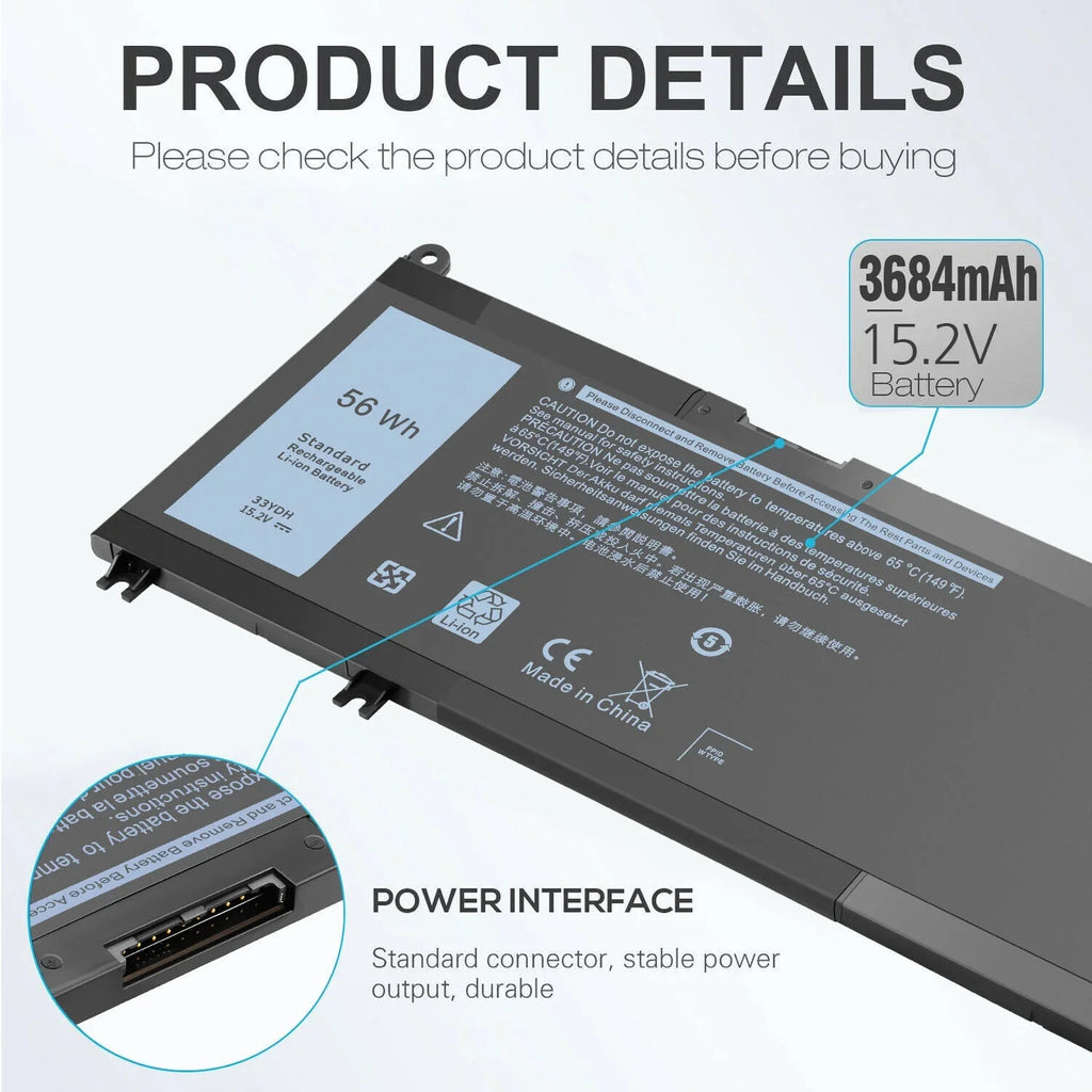 For P30E001 3490 Laptop Latitude W7NKD 3590 Battery US 3480 33YDH 3380 3580
