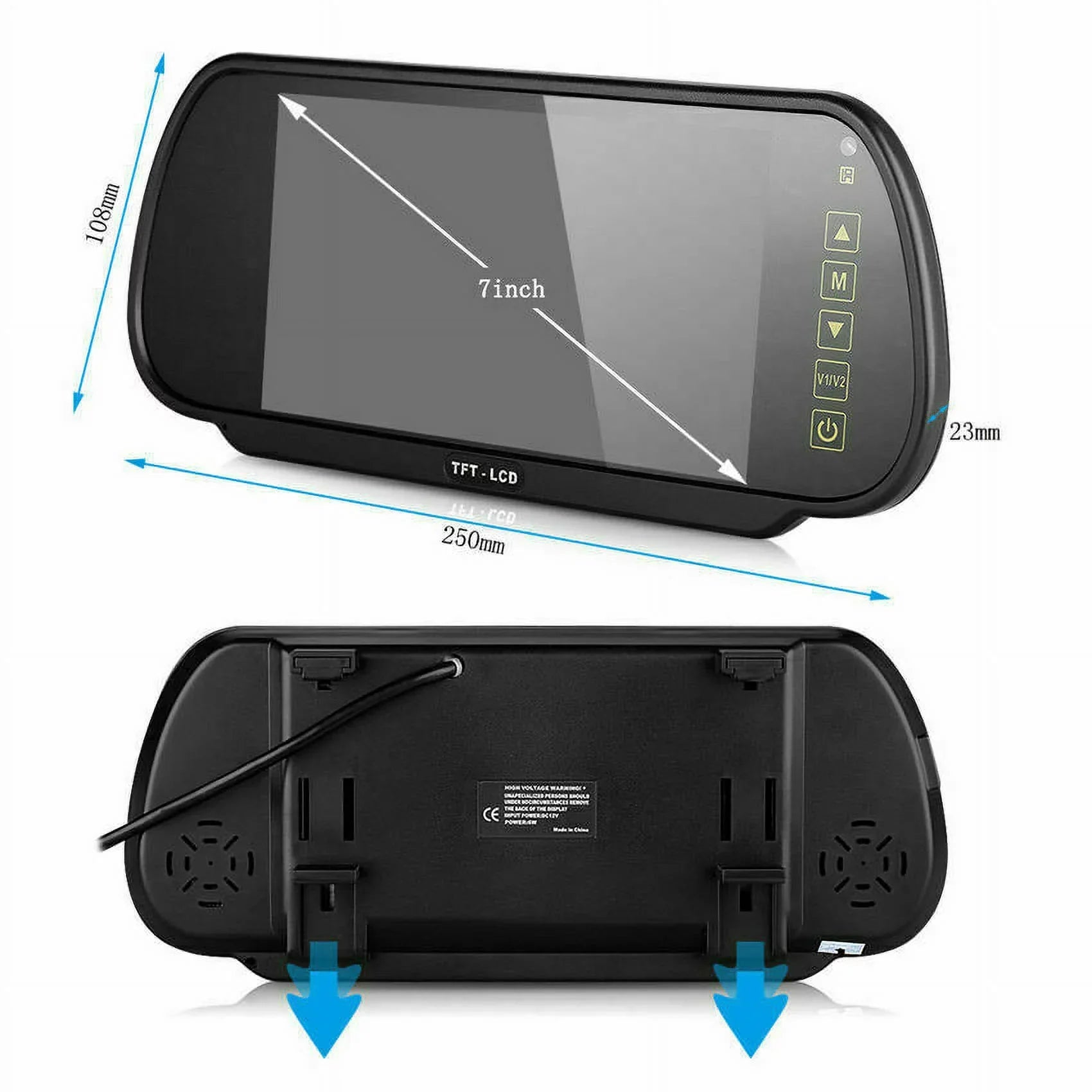 View Vision HD Rear Camera Night Car Parking System Backup Monitor 7" Wireless