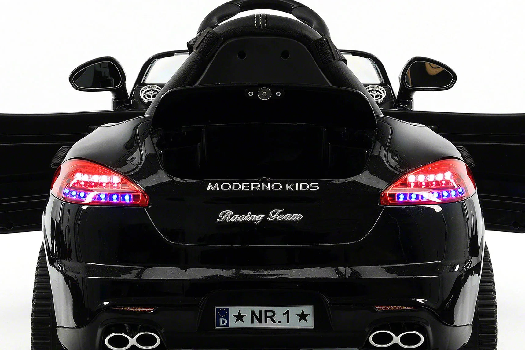 Electric Ride-On 12V Metallic Kids Car Kiddie with R/C Black Remote Parental Roadster |