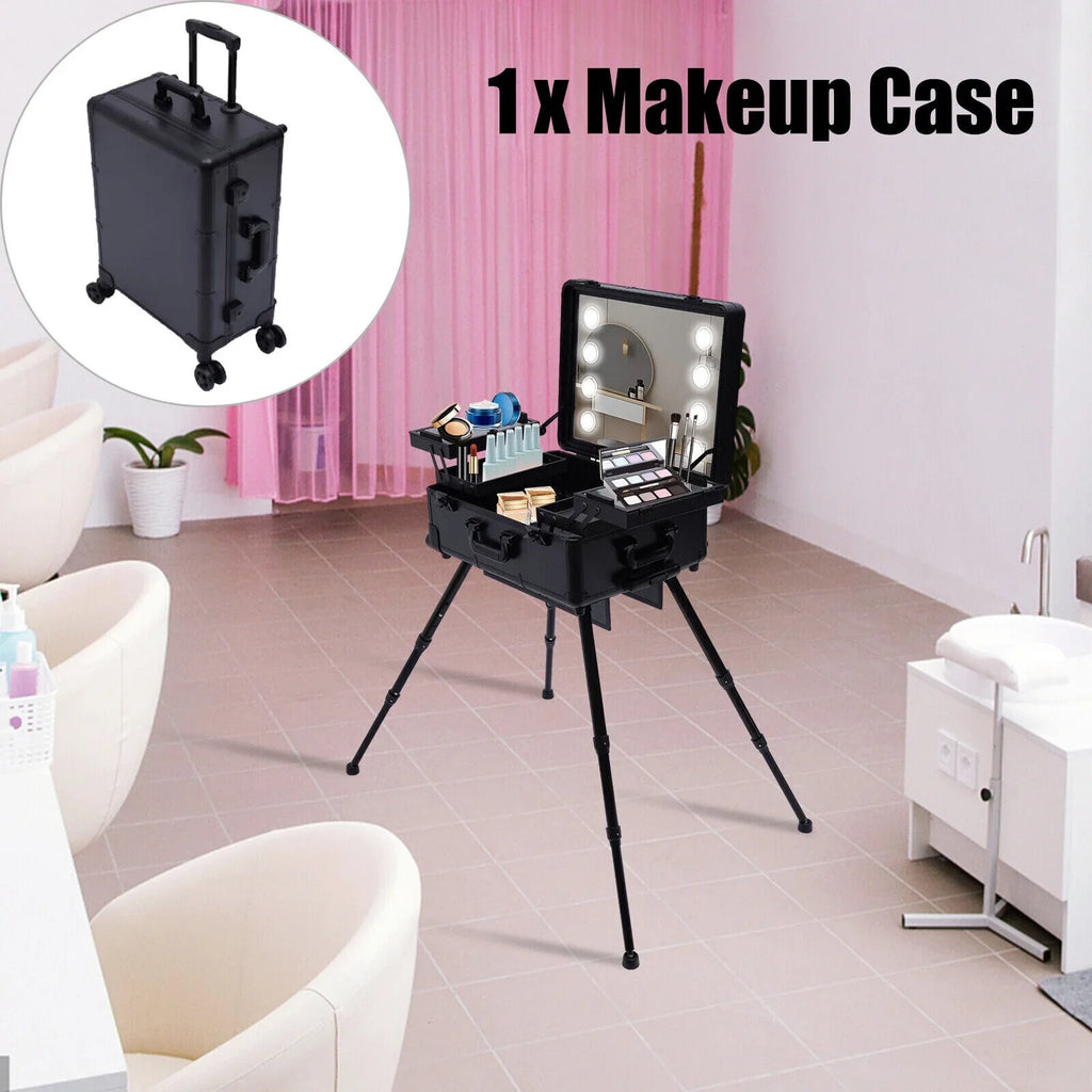 Box Key Makeup Train Luggage DENEST Organizer Cosmetic with Rolling Trolley Case Travel