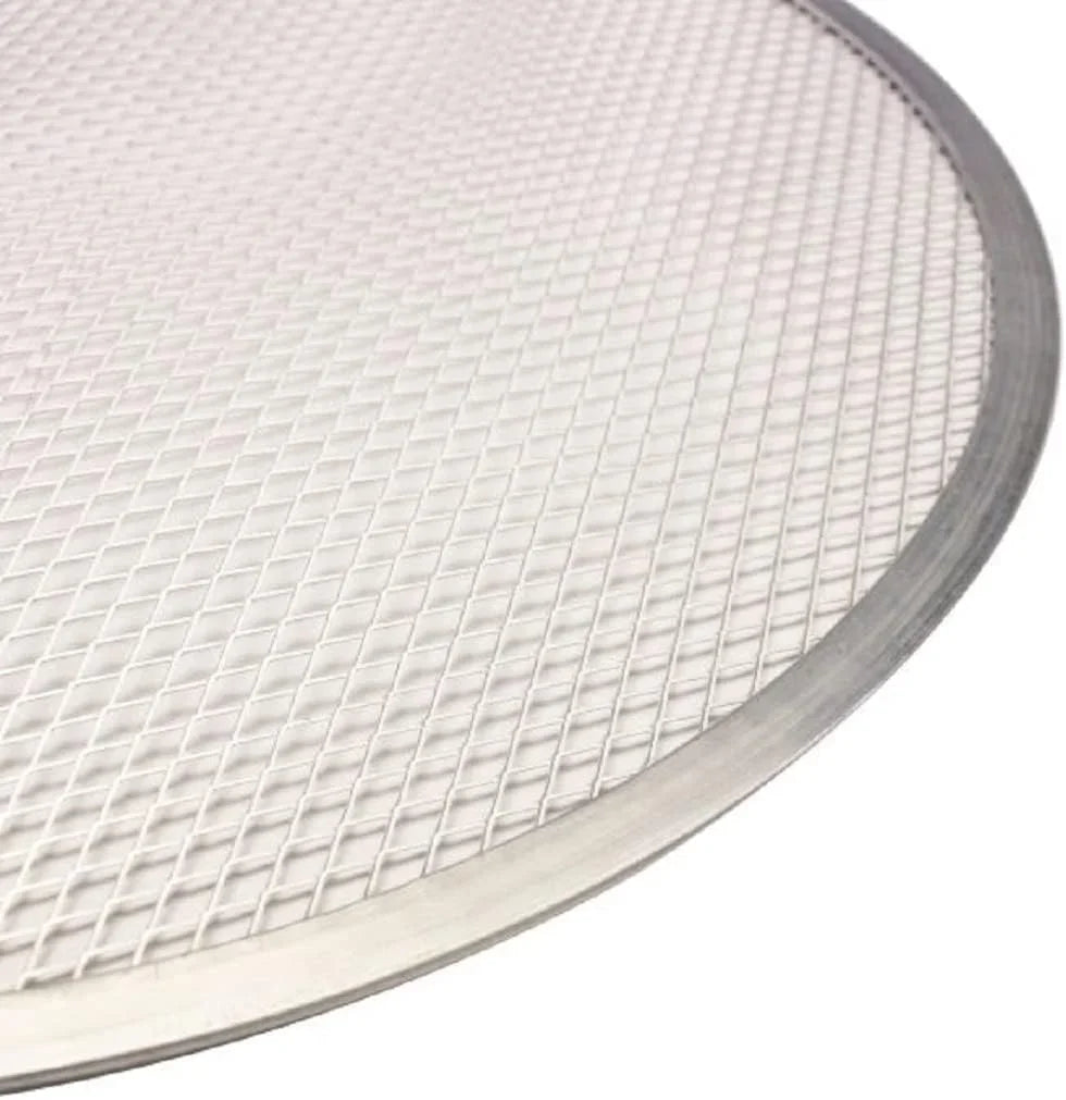 Aluminum Baking Set Round Tray Kitchen & Pizza Pan 2 Rim- of Screen 8” Home Restaurants Round TrueCraftware- Seamless Pizza Pizza Screen Baking Tray for Bakeware Pizzeria