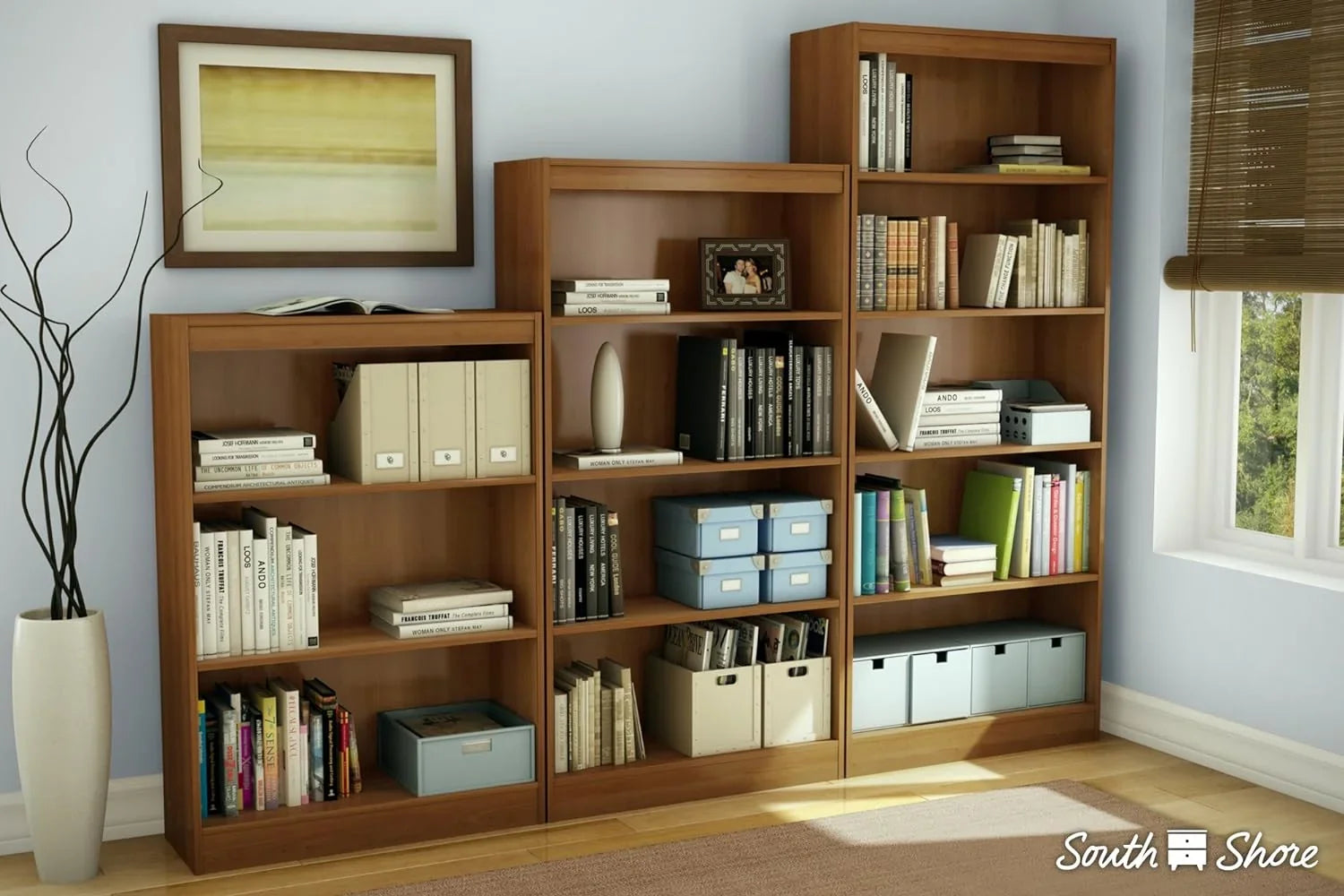 4-Shelf 58-Inch Bookcase-Morgan Cherry, Axess