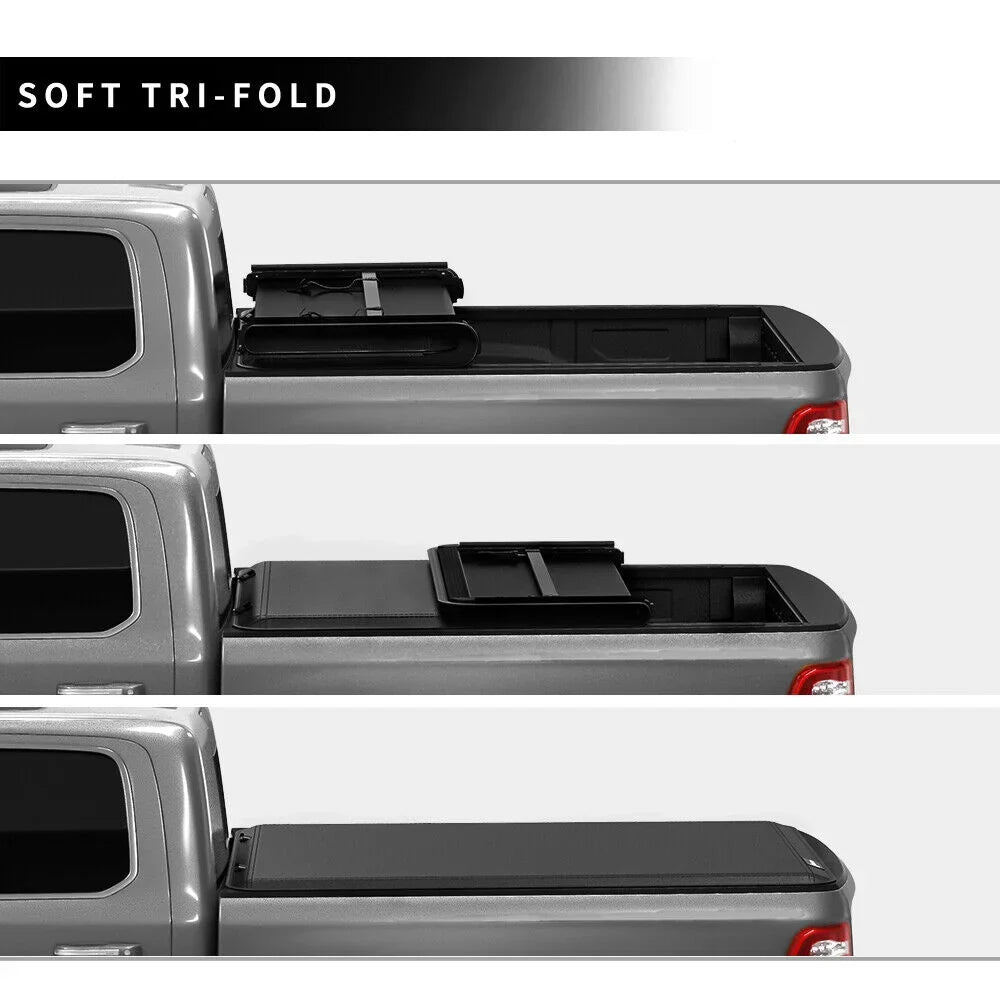 1500 2019-2023 Compatible with Ram Bed 5.7 ft Tri-Fold Soft Cover Tonneau Truck Ledkingdomus Dodge Bed
